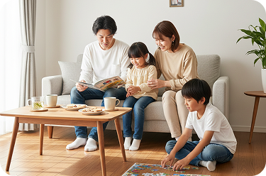家族で太陽光発電のある暮らしを楽しむ